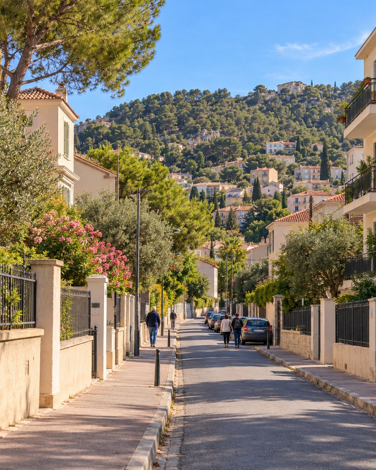 Rue résidentielle du quartier de Saint-Joseph à Marseille