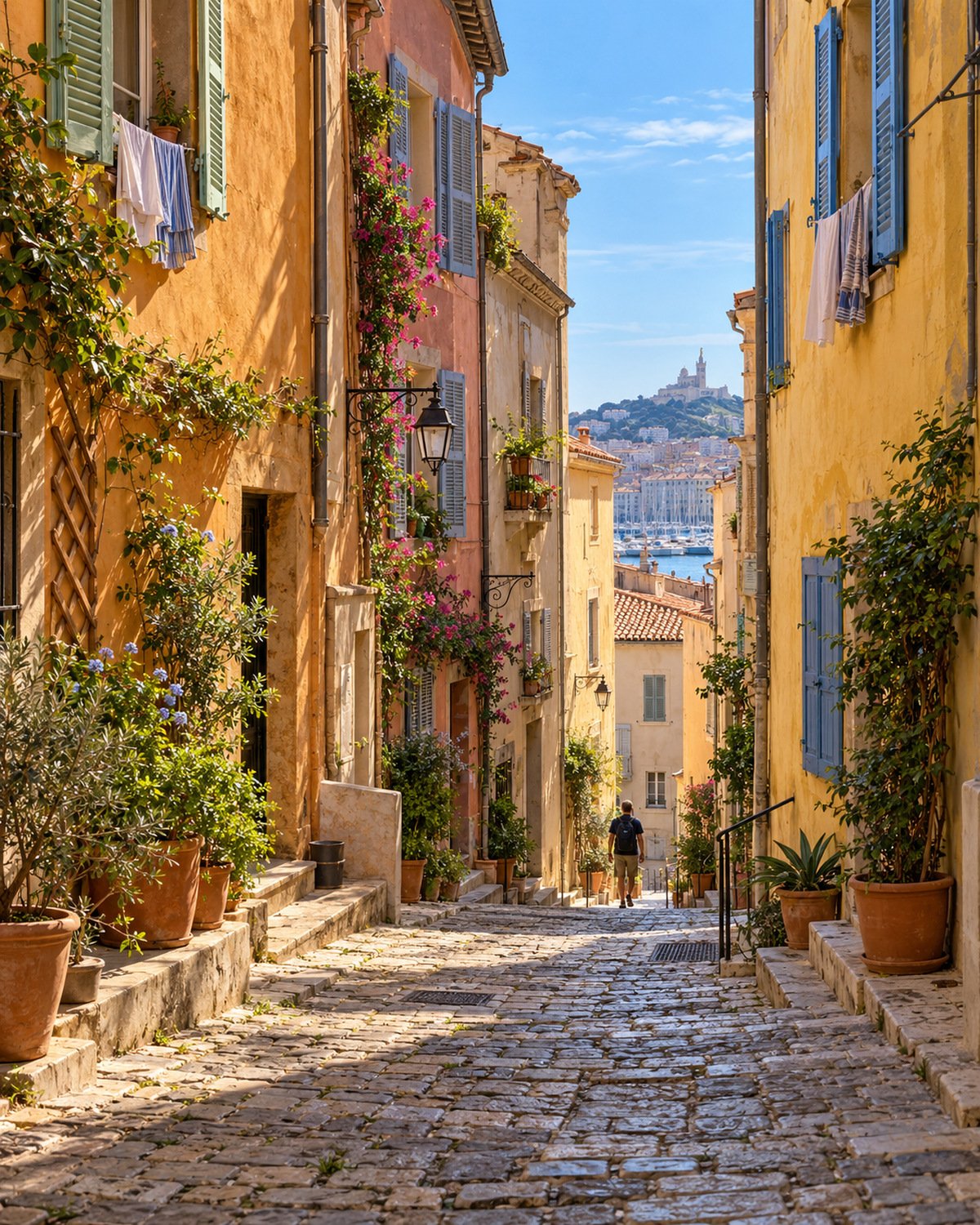 Ruelle pavée du Panier à Marseille
