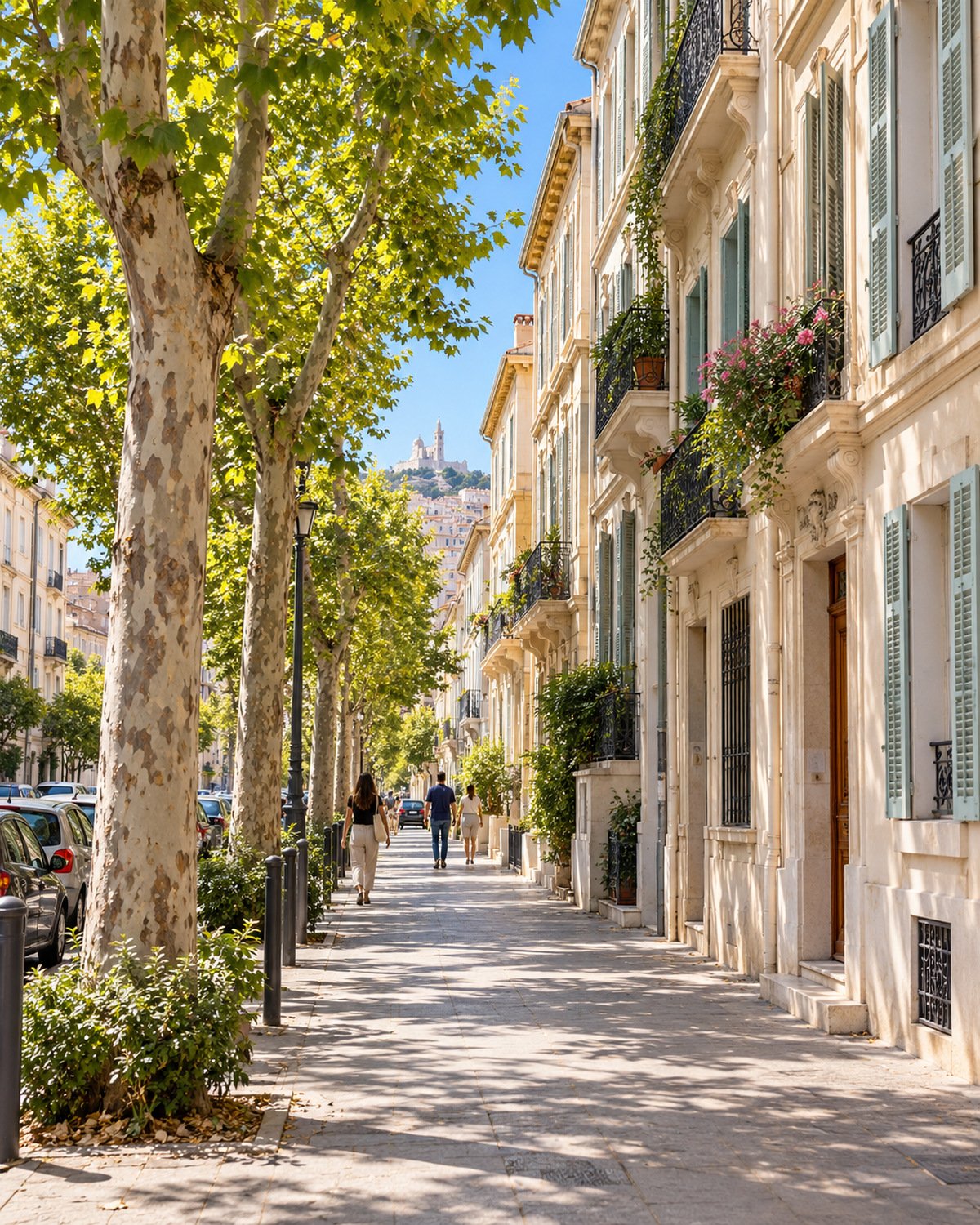 Rue résidentielle du quartier de Baille à Marseille