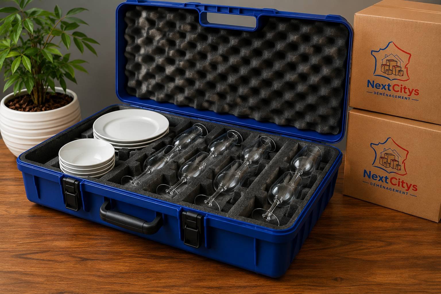 Valise de protection avec compartiments pour vaisselle